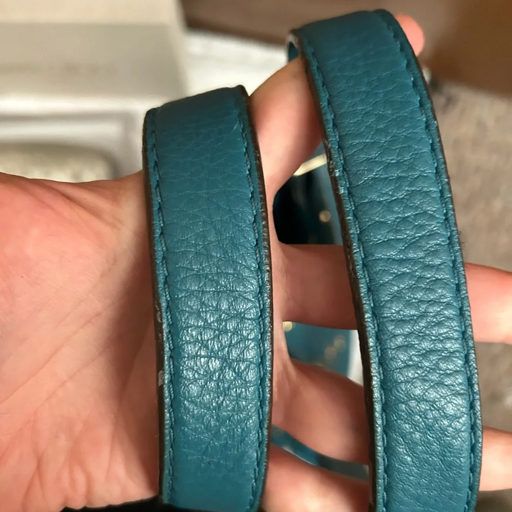 Michael Kors Teal Leather Eyelet Shoulder Bag - Picture 16 of 16